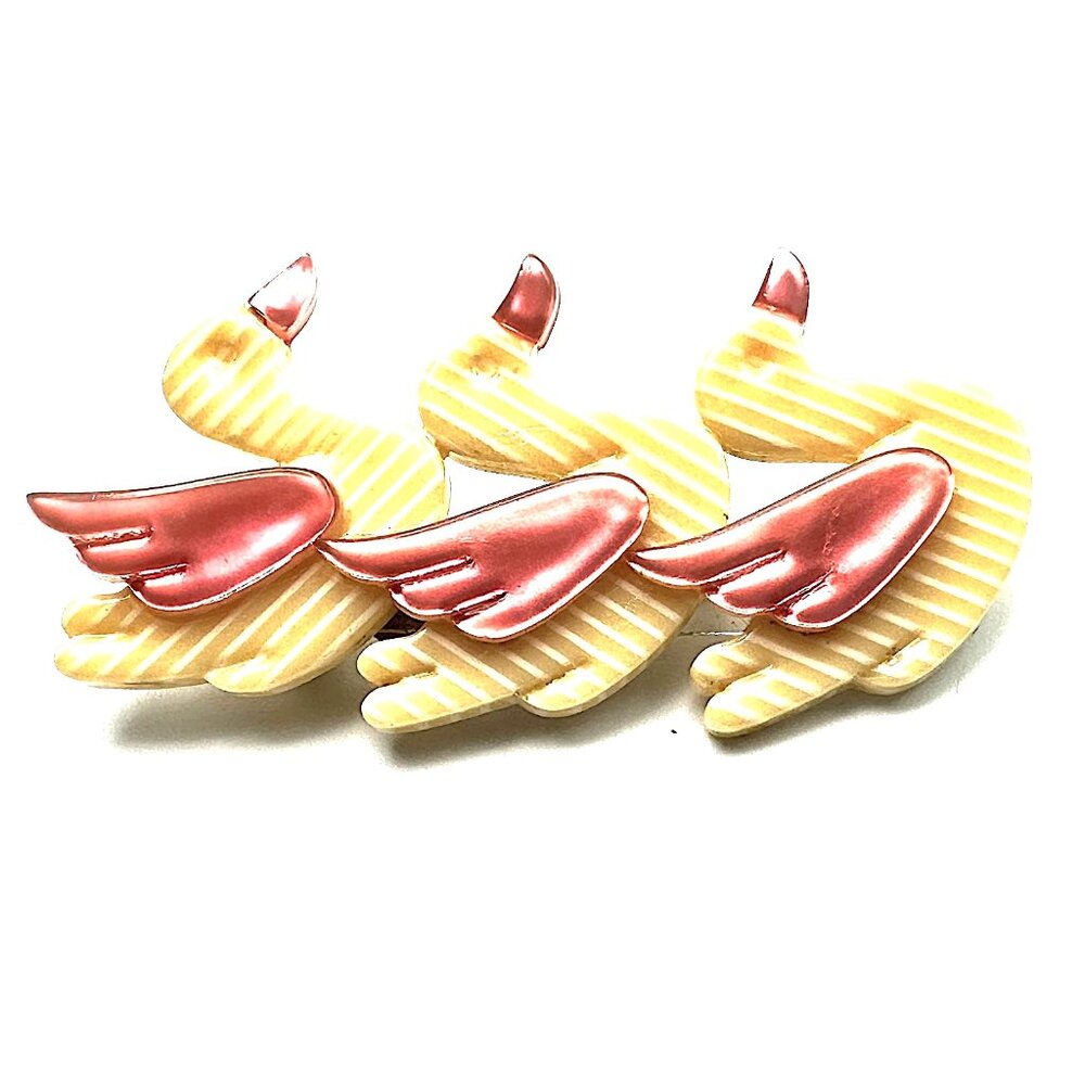 Vintage Lea Stein Paris — Three Ducks Brooch — Perfect Condition and Provenance